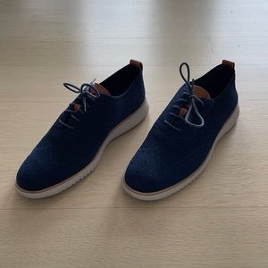 Cole Haan Navy Knit Wingtips, Men’s 9.